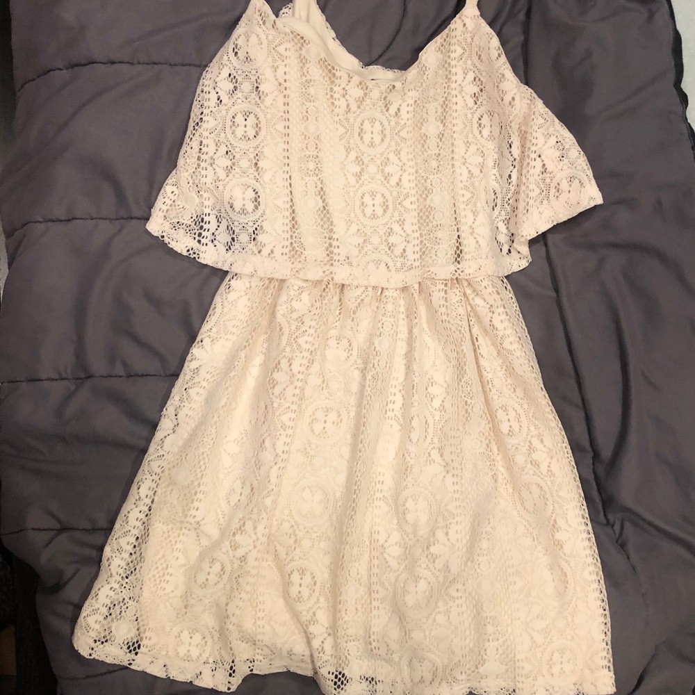 off-white lacey casual dress
